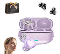 YOSEDVCB 2026 New Clip-On Open-Ear Headphones - Wireless Bluetooth Earphones, Decorated With Rhinestones,144 Languages, With AI Noise,for Working, Studying(Purple,No Version)