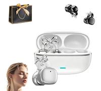 YOSEDVCB 2026 New Clip-On Open-Ear Headphones - Wireless Bluetooth Earphones, Decorated With Rhinestones,144 Languages, With AI Noise,for Working, Studying(White,Decor Version)