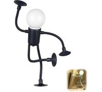 YOSEDVCB Changeable Shape Funny Sportsman Night Light, Little Man Lights With Suction Cups, Bendable Night Light Stick Man, For Bedroom, Bathroom, Corridor, Kitchen(Black)