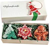 YOSEDVCB Christmas Three Piece Scented Candle Gift Set, Tree, Snowflake, Snowman, Glove And Shapes,Holiday Home Decor Gifts For Women,Table Decorations(F)