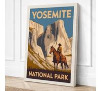 Yosemite Adventure Vintage Canvas Wall Art Print 30x20 Inch (76 x 51 cm)