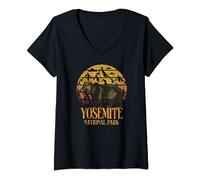 yosemite bear national park hiking camping mountain nature V-Neck T-Shirt
