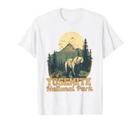 Yosemite Bear Sunset Forest Vintage Graphic Value Graphic T-Shirt, Men, White, XL