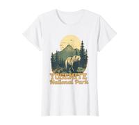 Yosemite Bear Sunset Forest Vintage Graphic Value Graphic T-Shirt, Women, White, XS
