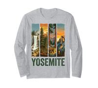 Yosemite California Retro Sunset Bear Hike Long Sleeve T-Shirt