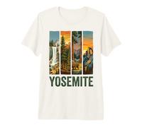Yosemite California Retro Sunset Bear Hike Premium T-Shirt
