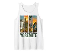 Yosemite California Retro Sunset Bear Hike Tank Top