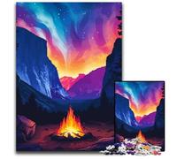 Yosemite Camp Pixel Art Jigsaw Puzzle 1000 Pieces Wooden Jigsaw Puzzles for Adults Relaxing Entertainment Home Decor 1000 PCS(75x50cm)