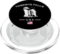 Yosemite Falls California American Flag USA Waterfall Travel PopSockets PopGrip for MagSafe