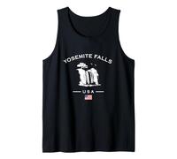Yosemite Falls California American Flag USA Waterfall Travel Tank Top