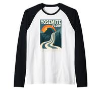 Yosemite Flow Waterfall Shirt Retro Dome Nature Raglan Baseball Tee