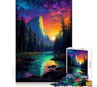 Yosemite Forest Pixel Art 1000 Piece Jigsaws for Teenagers Logic Practice Easy Enjoyment Clean Edges Meaningful Gift (50x75cm)
