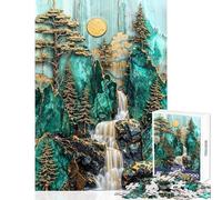 Yosemite Kintsugi Falls Art Puzzles for Teenagers 1000 Piece Secret Santa Gifts Difficult Challenge Educational Toy for Ages 14 And over size 50x75cm