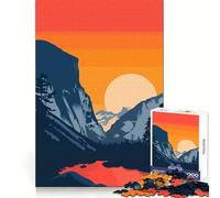 Yosemite Lake Sunset Art Jigsaw Puzzles 1000 Piece for Adults Brain Development Soothing Hobby Clean Join Fine Xmas Gift (38x52cm)