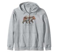 Yosemite Mountain Hiking Bear Silhouette Hike Zip Hoodie