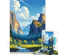Yosemite National Park 1000-piece Jigsaw Puzzles Brain Fun Training Seamless Fit Precise Pieces Fascinating Hobby for Idle Moments (38x52cm)