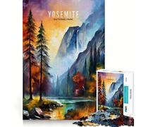 Yosemite National Park 1000 Piece Jigsaws for Adults Brain Sharp Game Smooth Burr Free Surface Fascinating Hobby for Idle Moments (50x75cm)