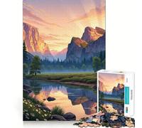 Yosemite National Park 1000 Piece Jigsaws for Adults Mental Improve Play Laser Cut for Flawless Fit Family Fun Night Activity (38x26cm)