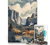 Yosemite National Park CA Jigsaw Puzzles 1000 Mind Skill Play Premium Laser Cut Quality Quiet Time Mind Exercise at Home (38x52cm)
