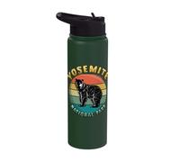 Yosemite National Park California State Retro Bear Stainless Steel Insulated Water Bottle