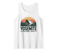 Yosemite National Park Half Dome Retro Sunset Tank Top