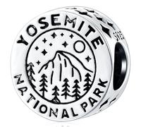 Yosemite National Park in California Charms, Vintage 925 Sterling Silver Round Beads fits Pandora American Travel Bracelet, Gifts for USA Souvenir/Mothers Day/Christmas