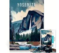 Yosemite National Park Jigsaw for Adults 1000 Pieces Think Skill Game High Precision Die Cut Entertaining Challenge for Spare Time (38x26cm)