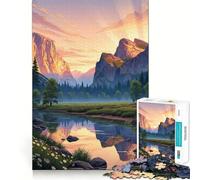 Yosemite National Park Jigsaw Puzzle1000 Pieces Thinking Skill Game Seamless Fit Precise Pieces Family Fun Night Activity (50x75cm)
