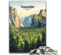 Yosemite National Park Poster 1000 Piece Jigsaw Puzzles for Teenagers Gifts, Family Game Stress Reliever Difficult Challenge Gifts for Friends And Family 1000pcs (26x38cm)