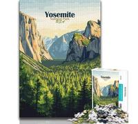 Yosemite National Park Poster Jigsaw Puzzles for Adults 1000 Piece,Toys Educational Games Stress Relieving Suitable for Desktop Decoration 50x75cm