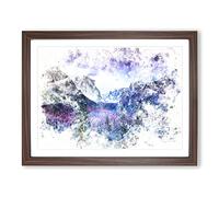 Yosemite National Park Tunnel Watercolour Modern Framed Wall Art Print, Ready to Hang Picture for Living Room Bedroom Home Office Décor, Walnut A4 (34 x 25 cm)
