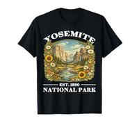 Yosemite National Park Vintage Hiking Floral T-Shirt