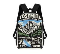 Yosemite National Park Vintage Poster Backpack School Secondary Causal Travel High School Bags for Campus Outdoor Travel Sports 17inch