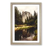 Yosemite National Park Vol.1 Painting Framed Print | A2 Oak Framed Wall Art | Ready to Hang | Modern Historical Picture | Living Room Bedroom Lounge Office