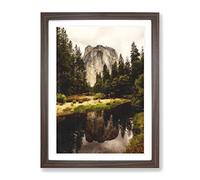 Yosemite National Park Vol.1 Painting Modern Framed Wall Art Print, Ready to Hang Picture for Living Room Bedroom Home Office Décor, Walnut A4 (34 x 25 cm)