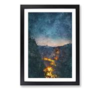 Yosemite National Park Vol.5 Painting Framed Print | A2 Black Framed Wall Art | Ready to Hang | Modern Historical Picture | Living Room Bedroom Lounge Office