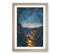 Yosemite National Park Vol.5 Painting Framed Print | A2 Oak Framed Wall Art | Ready to Hang | Modern Historical Picture | Living Room Bedroom Lounge Office