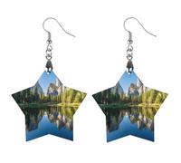 Yosemite National Park Wooden Earrings Pendant Fashion Boho Charms for Women Round Drop Jewelry Gift Love