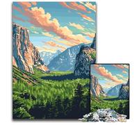 Yosemite Nature Pop Art Jigsaw Puzzles for Adults 1000 Piece Wooden Puzzles Colorful Home Decor & Interactive Family Game 1000 PCS(75x50cm)