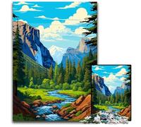 Yosemite River Pixel Art Adult Jigsaw Puzzles 1000 Pieces Difficult Puzzles for Adults Intricate Design for Teenagers DIY Decor And BrainBoosting Fun 1000 PCS(75x50cm)