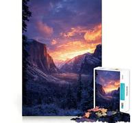 Yosemite Sunset Adult Jigsaw1000 Pieces Memory Skill Fun Stable Fit No Shifting Parts Compact Fun for Family Game Time (38x26cm)