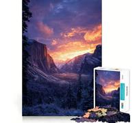 Yosemite Sunset Jigsaw Puzzle 1000 Piece Focus Boost Fun Advanced Laser Cutting Tech Travel-friendly Brain Game Gift (50x75cm)