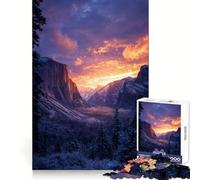 Yosemite Sunset Jigsaw Puzzles 1000 Piece for Teenagers Recall Skill Happy Idle Time Crisp Edges (38x26cm)