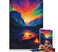 Yosemite Sunset Pixel Art 1000 Pieces Jigsaw Puzzles for Adults Boost Memory Gentle Pastime Quality Cut Nice Gift (50x75cm)