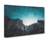 Yosemite Valley At Dusk Canvas Print | Gallery Wrapped 30mm Frame Wall Art | 24x16 inches | Ready to Hang | Abstract Landscape Picture | Living Room Bedroom Lounge Office