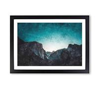 Yosemite Valley at Dusk Painting Framed Print | A2 Black Framed Wall Art | Ready to Hang | Modern Landscape Picture | Living Room Bedroom Lounge Office