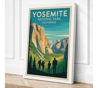 Yosemite Valley Grand Vintage Canvas Wall Art Print 18x12 Inch (46 x 30 cm)