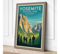 Yosemite Valley Grand Vintage Canvas Wall Art Print 24x16 Inch (61 x 41 cm)