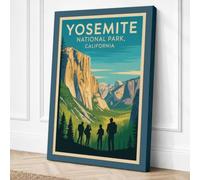 Yosemite Valley Grand Vintage Canvas Wall Art Print 30x20 Inch (76 x 51 cm)