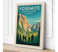 Yosemite Valley Grand Vintage Canvas Wall Art Print 30x20 Inch (76 x 51 cm)